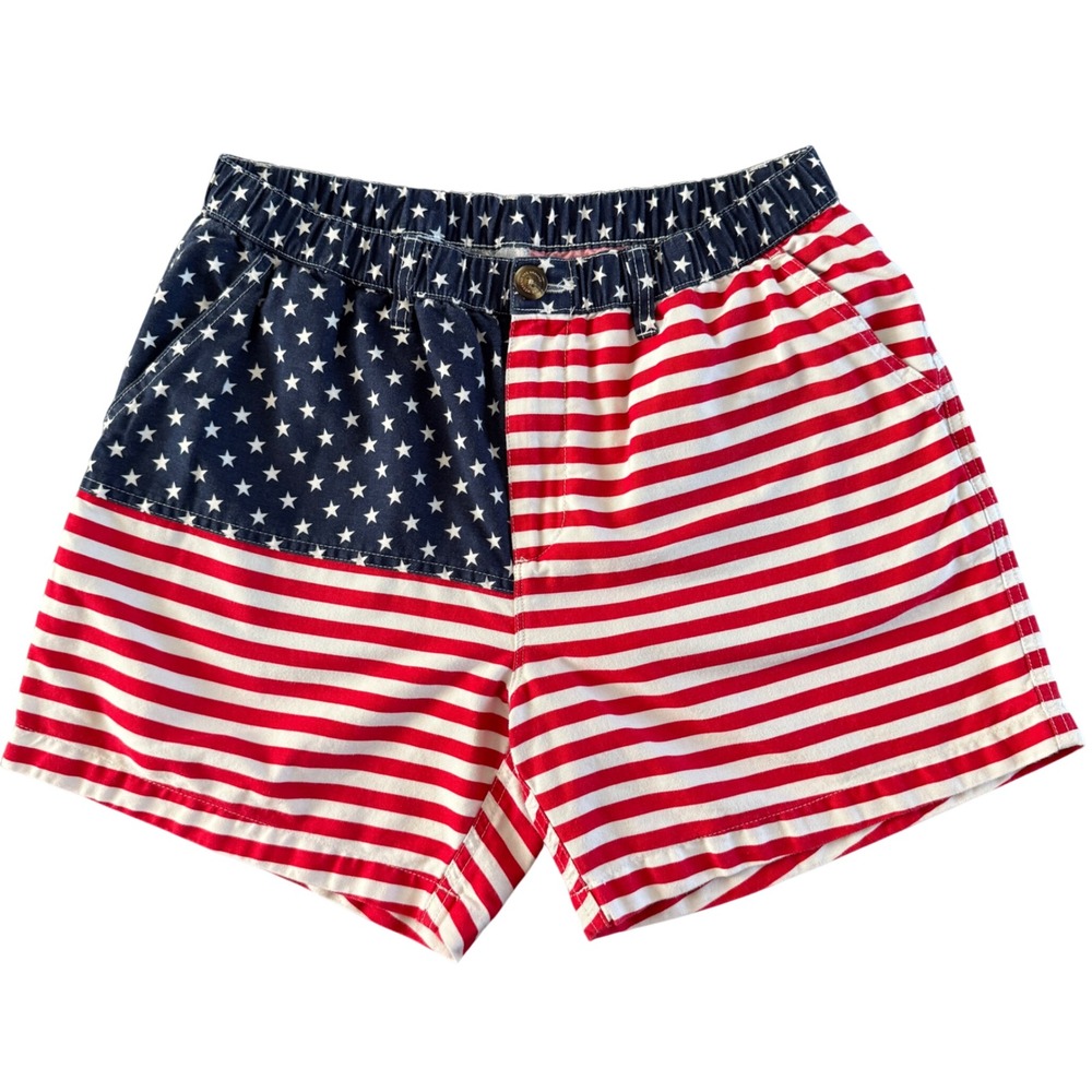 Chubbies The Mericas American Flag Shorts Mens Medium 5.5 Inseam Stars Stripes